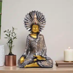 Polyresin Multicolor Chakkra Buddha Small Figurine Showpiece Table Decor