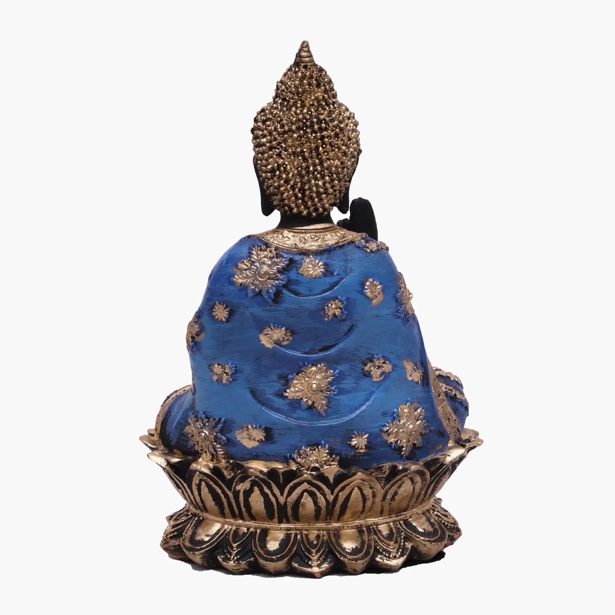 Polyresin Blue & Black Flower Buddha Large Figurine Showpiece Table Decor - Image 5