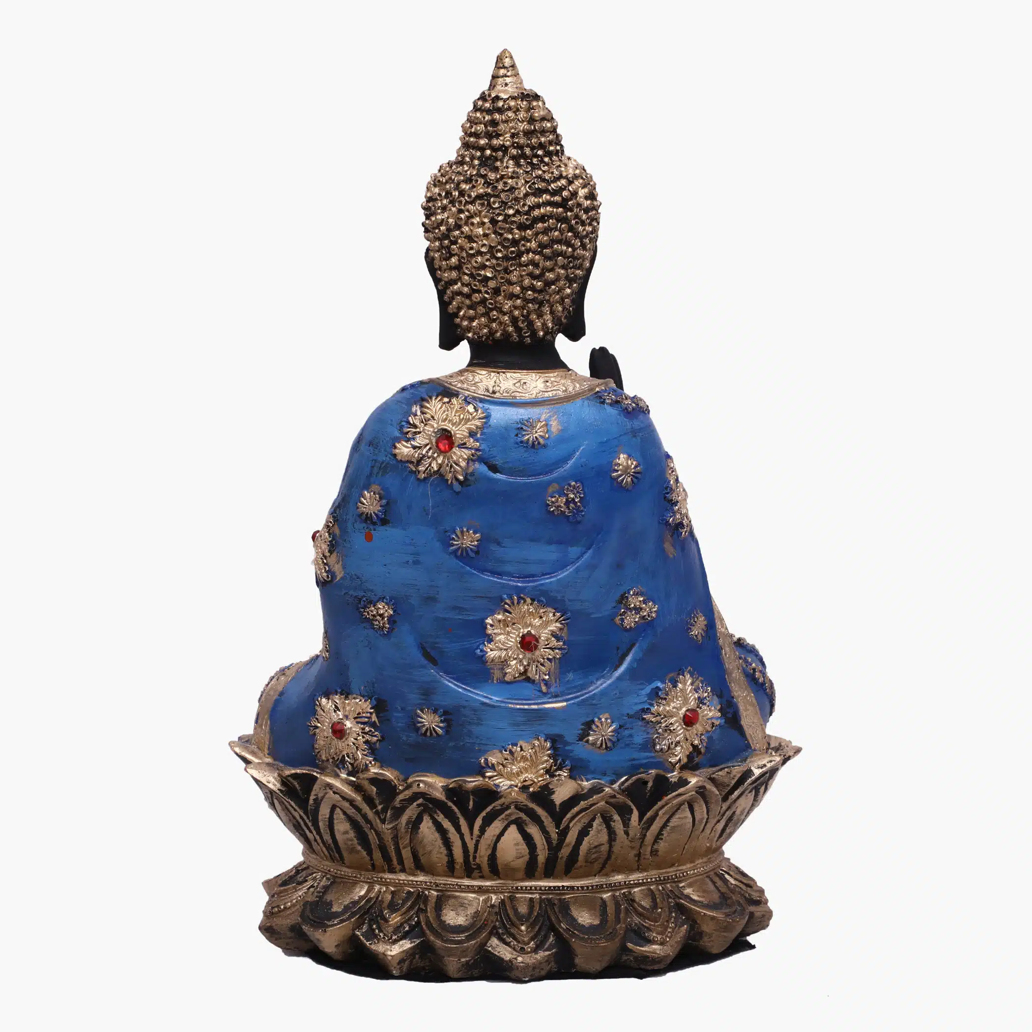 Flower Buddha Figurine – Blue & Black Polyresin Table Showpiece - Image 5