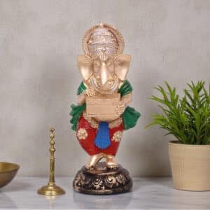 Polyresin Multicolor Harmonium Ganesha Figurine Showpiece Table Decor