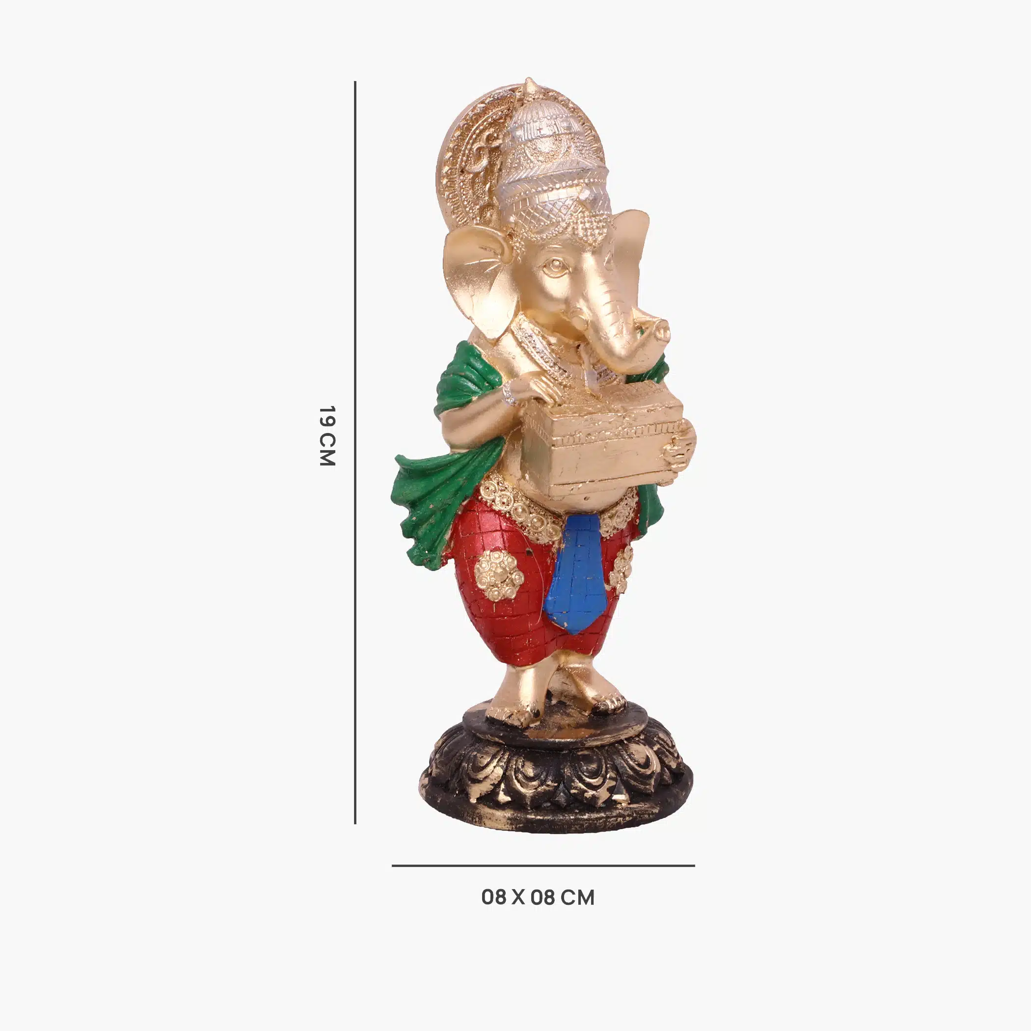 Harmonium Ganesha Figurine – Polyresin Multicolor Showpiece - Image 3
