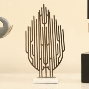 Gold Metal & Marble Elisa Abstract Big Table Decor Showpiece