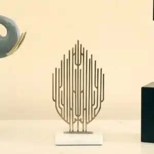 Gold Metal & Marble Elisa Abstract Small Table Decor Showpiece