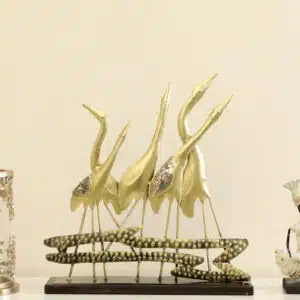 Flamingo Showpiece - Metal MDF Multicolor Table Decor
