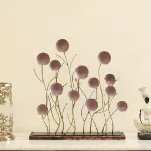 Round Leaf Showpiece - Ember Metal MDF Table Decor