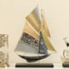 Vedas Exports Metal & MDF Boat Ship Showpiece for Home Decor – Decorative Ship Model Table Decor for Living Room, Office Desk, Bedroom – Gift Item (14 x 20 Inch)