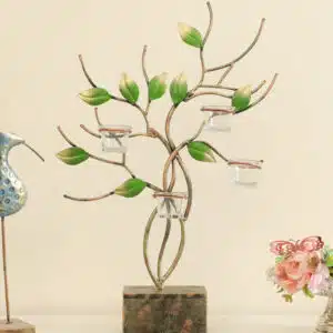 Leaf Candle Holder - Ganak Metal MDF T-Light Table Decor