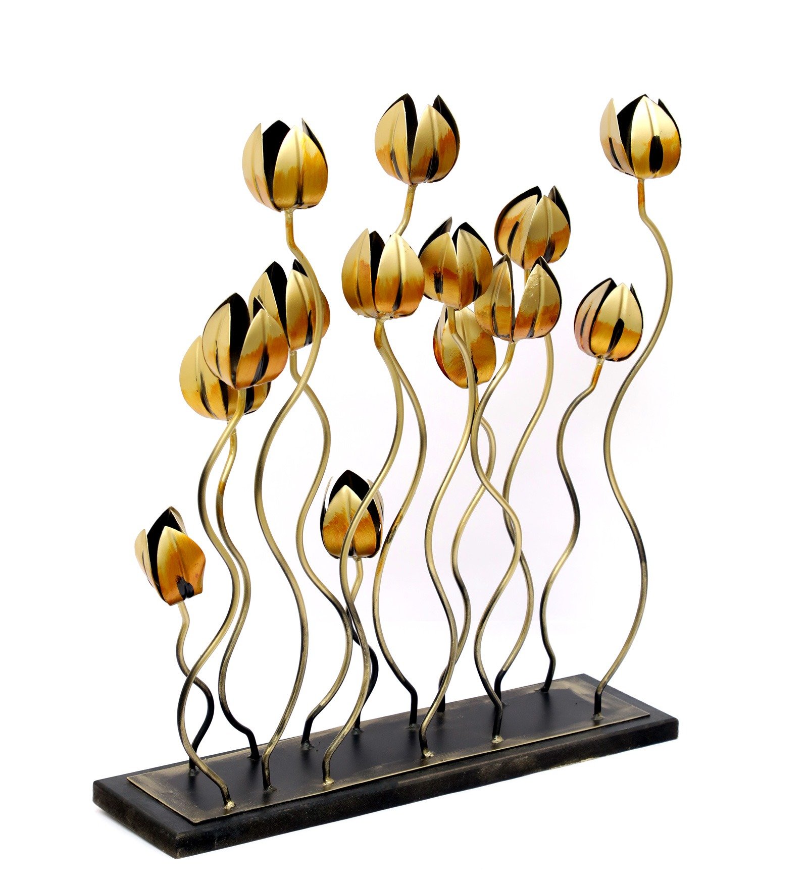 Metal Multicolor Abstract 6 Flower Table Decor Showpiece - Image 2