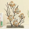 Metal & MDF Multicolor Beli Fish Family Showpiece Table Decor