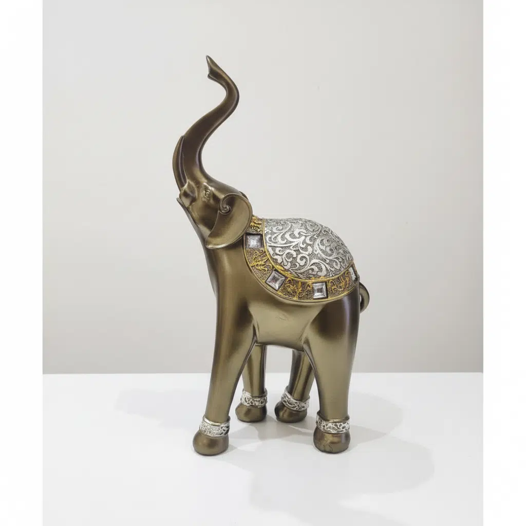 Multicolor Metal Elephant Decorative Large Table Decor Showpiece - Image 4