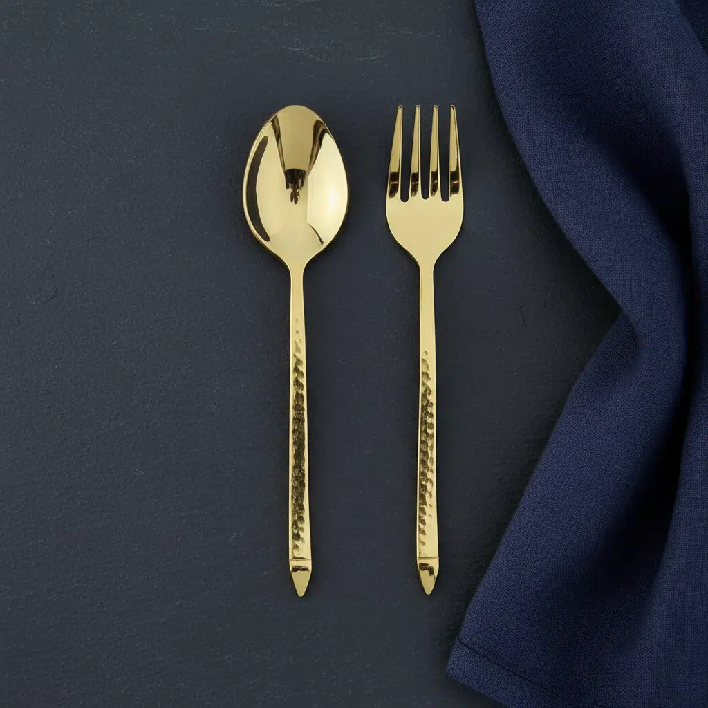 Vedas Stainless Steel Gold Cutlery Set of 12 - Image 2