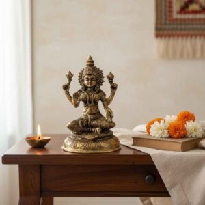 Vedas Brass Laxmi Big Idol & Figurine Showpiece