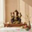Vedas Brass Ganesha Statue with Stonework Idol & Figurine Showpiece
