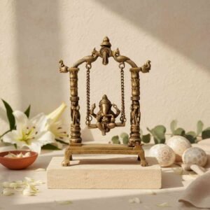 Vedas Brass Ganesha Jhula Big Idol & Figurine Showpiece