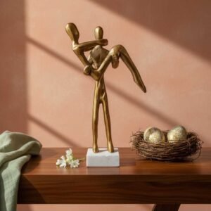 Vedas Alu Gold Couple Figurine Showpiece Table Decor