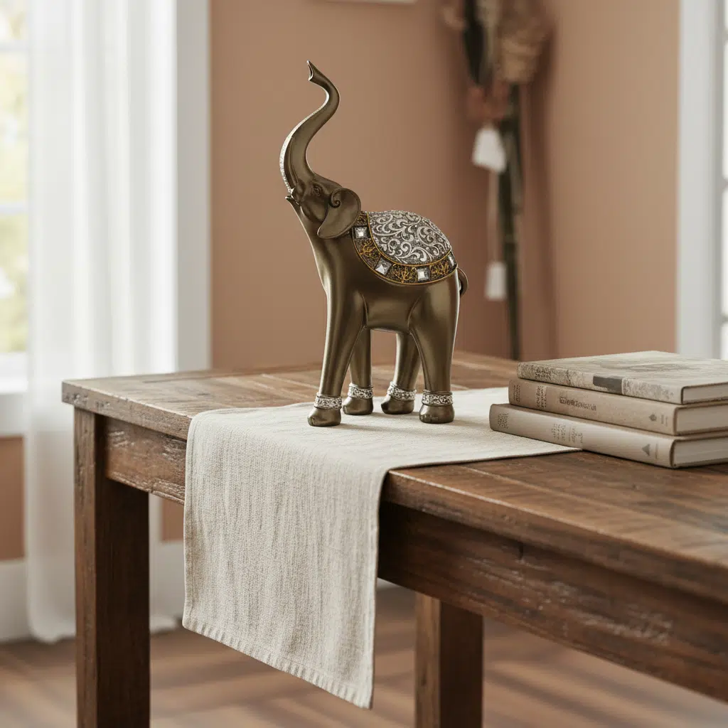 Multicolor Metal Elephant Decorative Large Table Decor Showpiece - Image 2