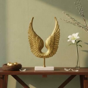 Vedas Alu Gold Winger Figurine Showpiece Table Decor