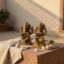 Vedas Fine Brass Laxmi Ganesha Idol & Figurine Showpiece (Set of 2)