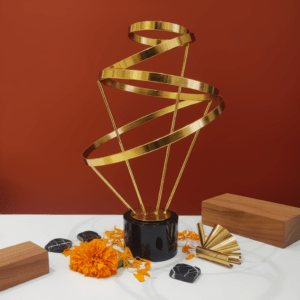 Gold Metal Abstract Table Decor Showpiece