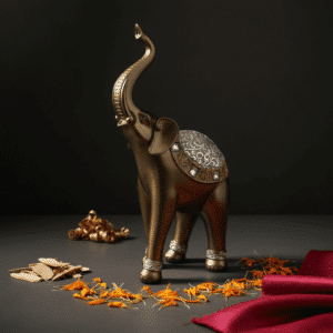 Multicolor Metal Elephant Decorative Large Table Decor Showpiece