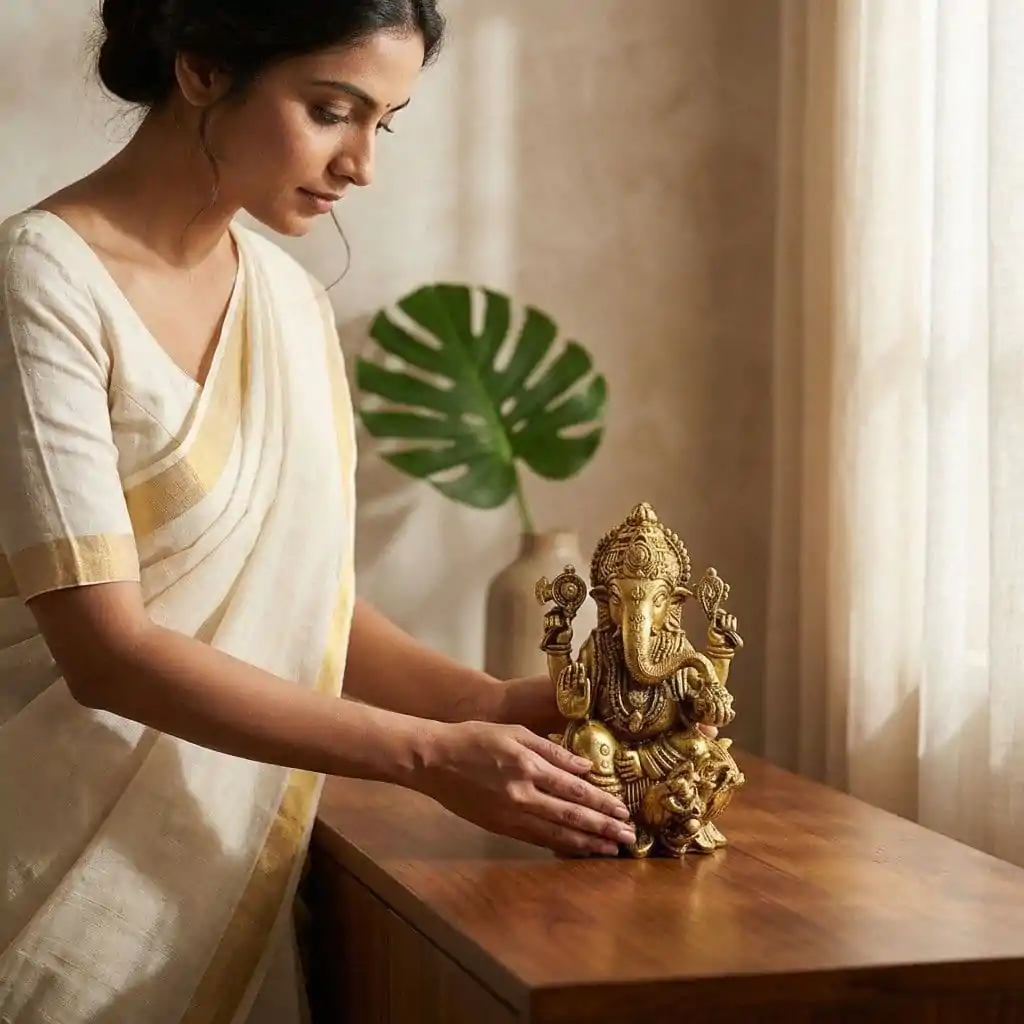 Vedas Brass Fine Ganesha Idol & Figurine Showpiece - Image 3