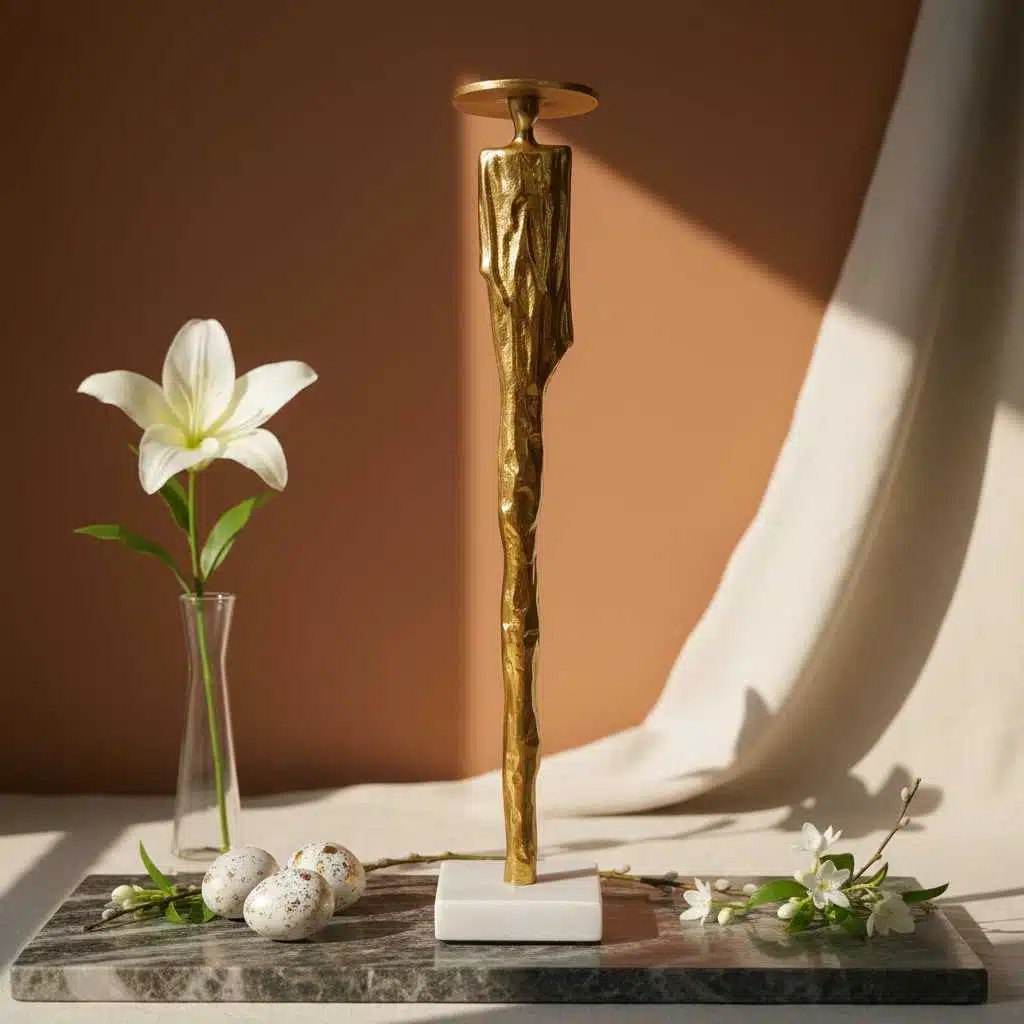 Vedas Alu Gold Abstract Man with Hat Small Figurine Showpiece Table Decor
