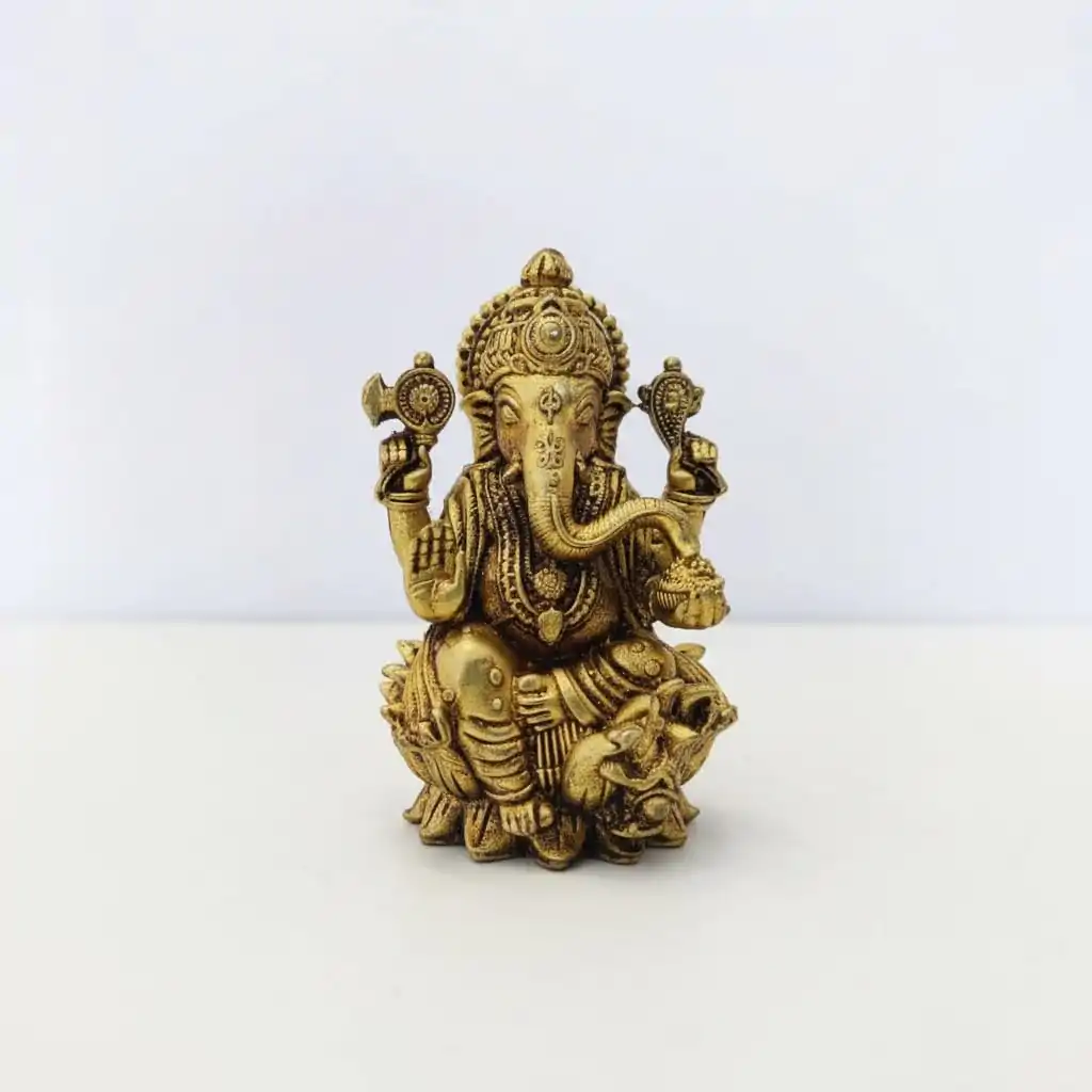 Vedas Brass Fine Ganesha Idol & Figurine Showpiece - Image 4