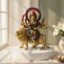 Vedas Brass Durga Statue Big with Stonework Idol & Figurine Showpiece