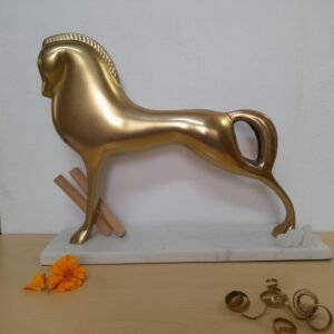 Vedas Alu Gold Abstract Horse Figurine Showpiece Table Decor