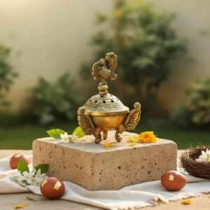 Vedas Brass Dhoopdani Idol & Figurine Showpiece