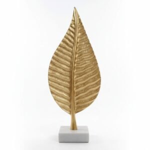 Vedas Alu Gold Leaf/2 with Marble Base Figurine Showpiece Table Decor