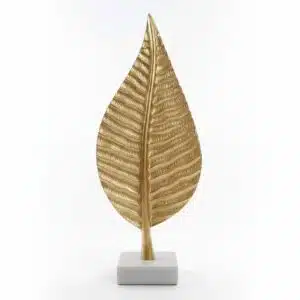 Vedas Alu Gold Leaf/2 with Marble Base Figurine Showpiece Table Decor