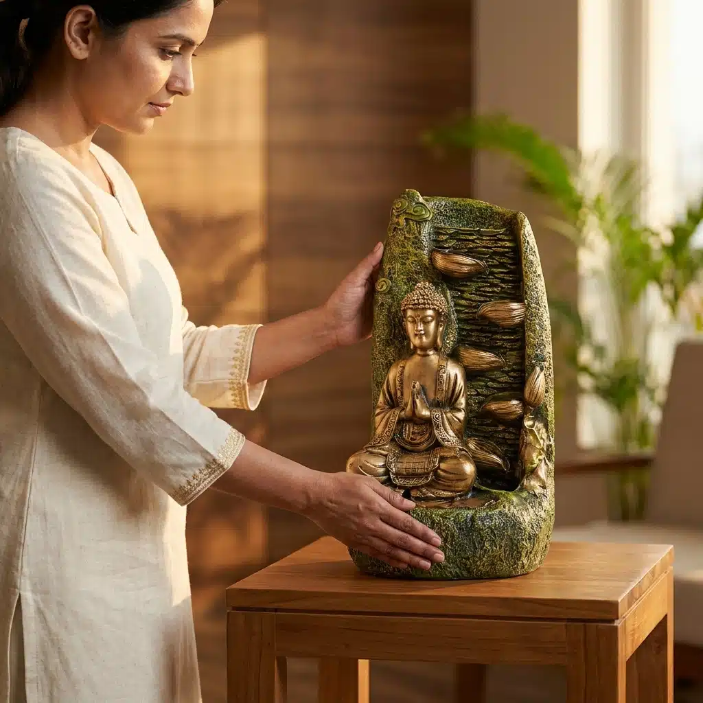 Buddha Indoor Water Fountain – Zen Tabletop Home Decor - Image 2