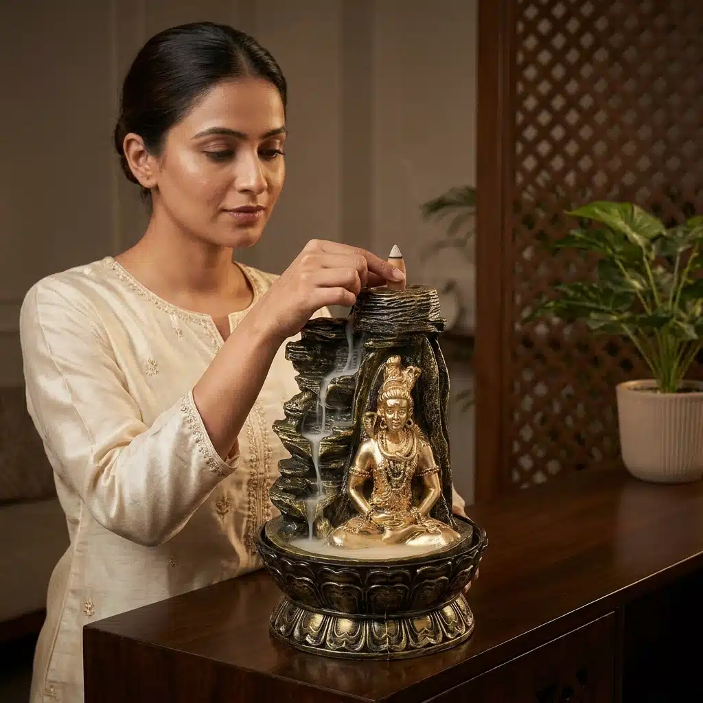 Shiva Tabletop Water Fountain – Indoor Meditation Waterfall with Rock Design, Spiritual Home Décor Fountain for Living Room, Office & Puja Room - Image 3