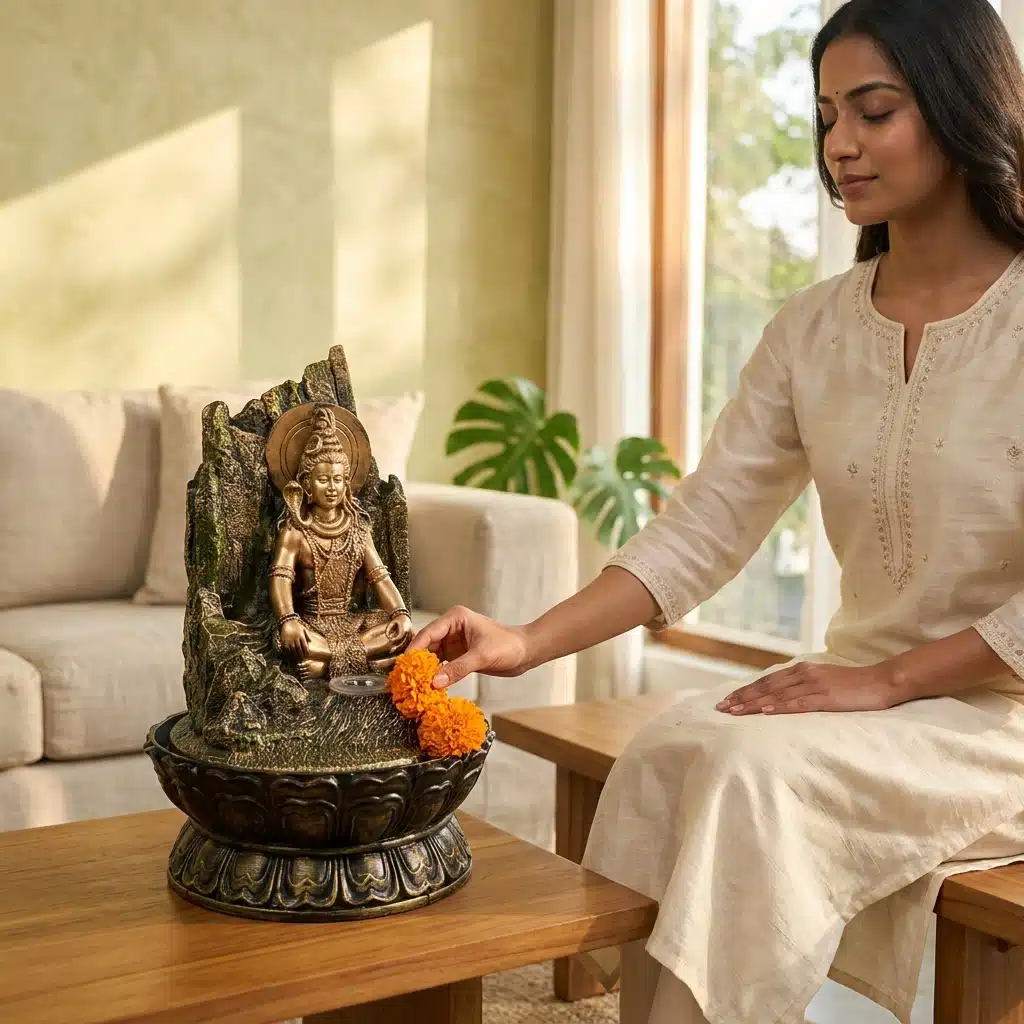 Shiva Tabletop Water Fountain – Indoor Meditation Decor - Image 2