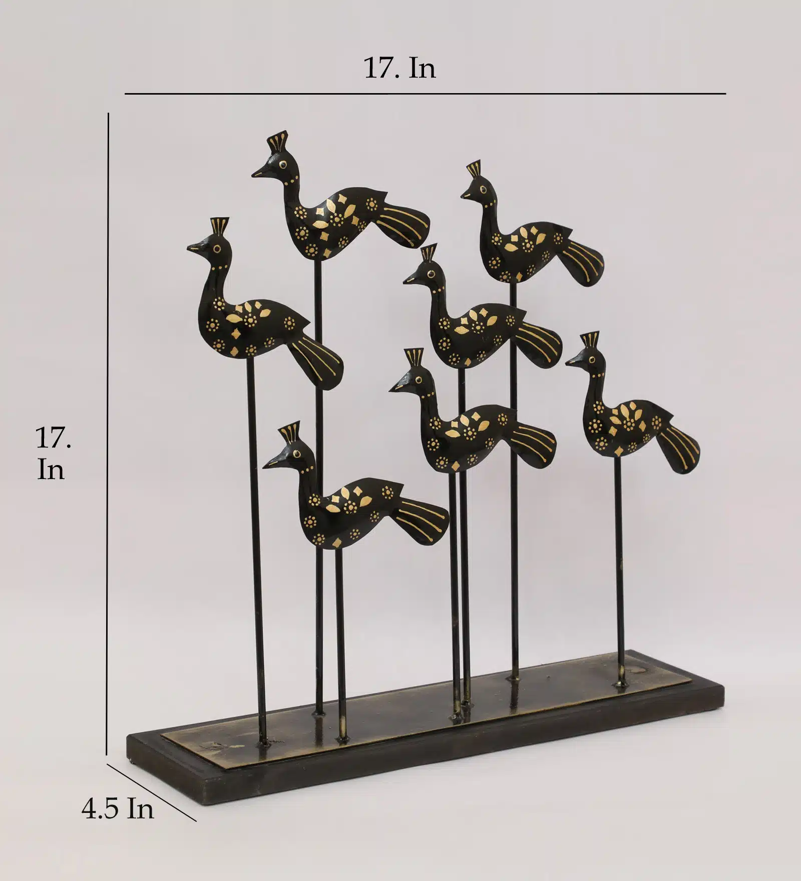Metal & MDF Black Angel Bird Showpiece Table Decor - Image 3