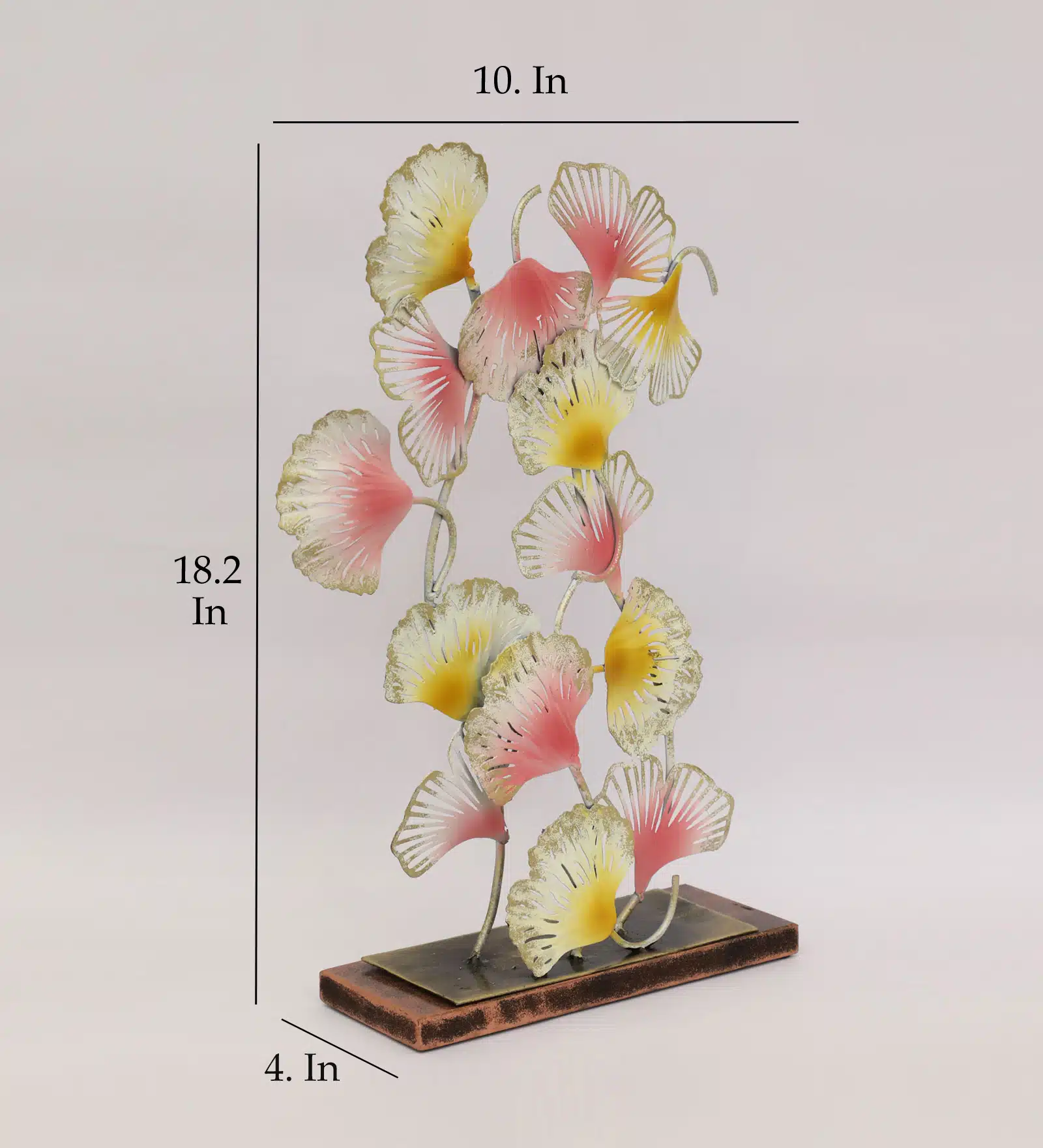 Metal & MDF Multicolor Tej Bunch Ginko Showpiece Table Decor - Image 3