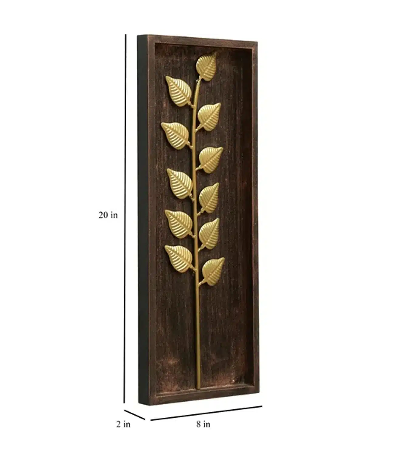 Gold Wall Decor Set of 2 – Metal and MDF Art Panels 8x20 - Image 6