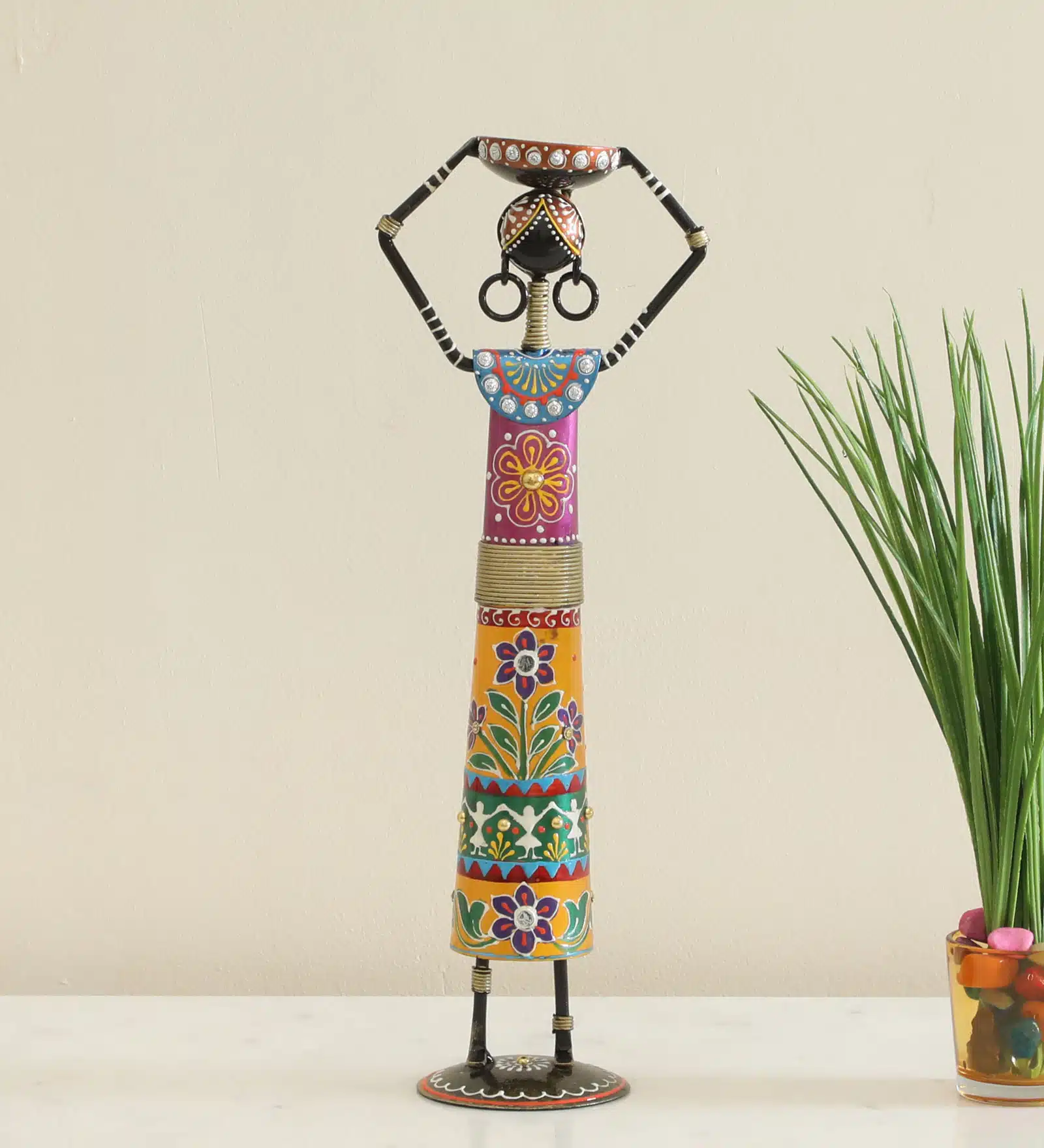 Akiro Designer Showpiece Table Decor Handcrafted Metal Multicolor Figurine