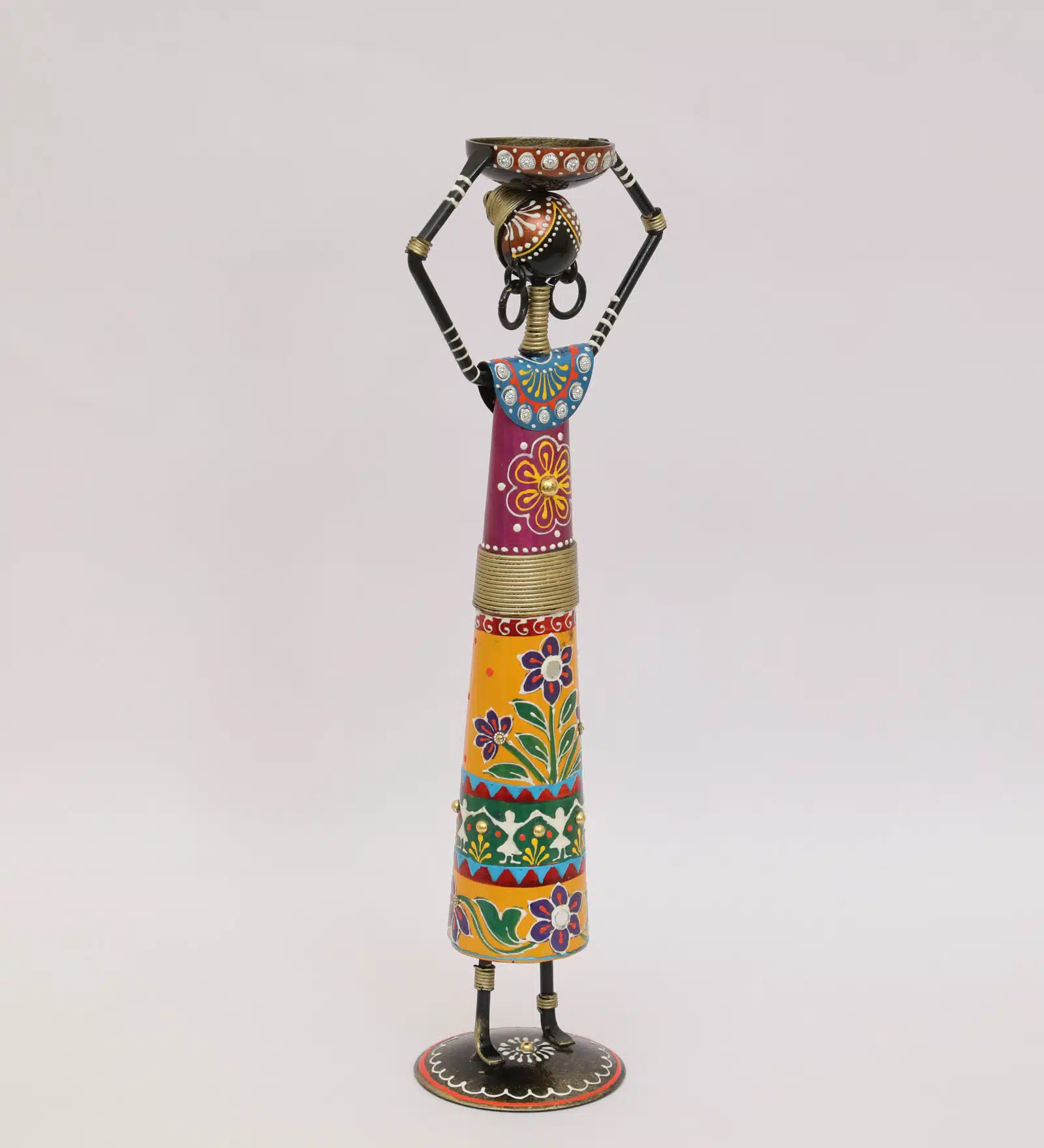 Designer Showpiece Table Decor | Akiro Multicolor Metal Figurine - Image 3