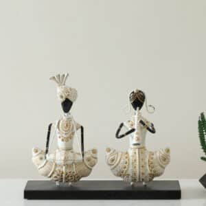Metal & MDF Multicolor Rika Couple Musician Showpiece Table Decor
