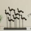 Metal & MDF Black Angel Bird Showpiece Table Decor