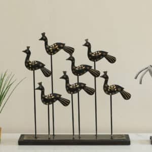 Metal & MDF Black Angel Bird Showpiece Table Decor