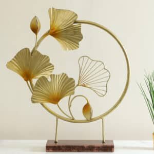 Vedas Exports Metal & MDF Ginkgo Table Decor Showpiece – Large Decorative Showpiece for Living Room, Console Table, Office, Hotel – Home Decor Figurine Gift Item (18 x 21 Inch)
