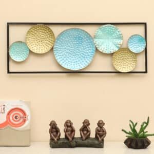 Metal Multicolor Rectangular Basil Hammered Wall Frame