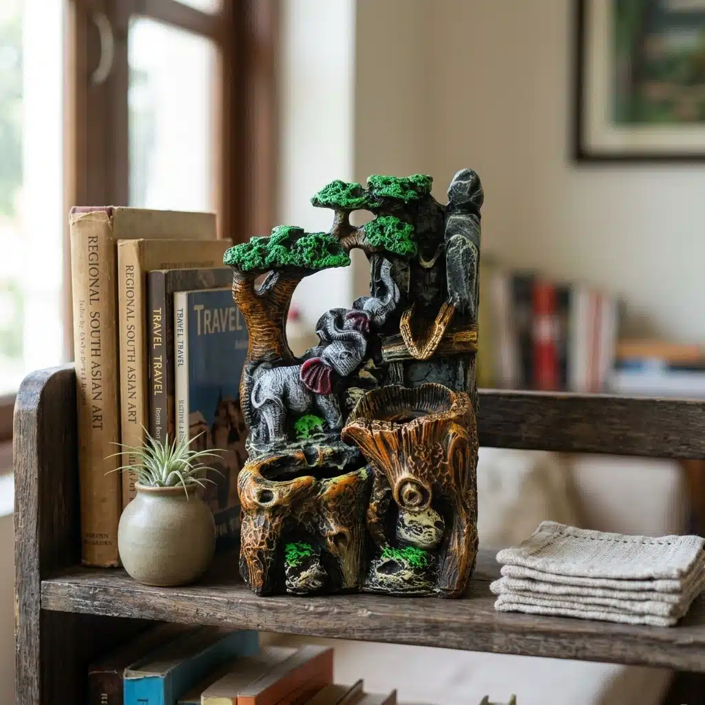 Elephant Family Water Fountain for Prosperity, Positive Energy & Home Décor - Image 3