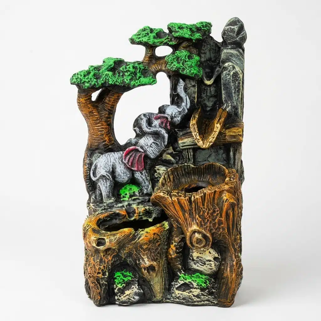 Elephant Family Water Fountain for Prosperity, Positive Energy & Home Décor - Image 4