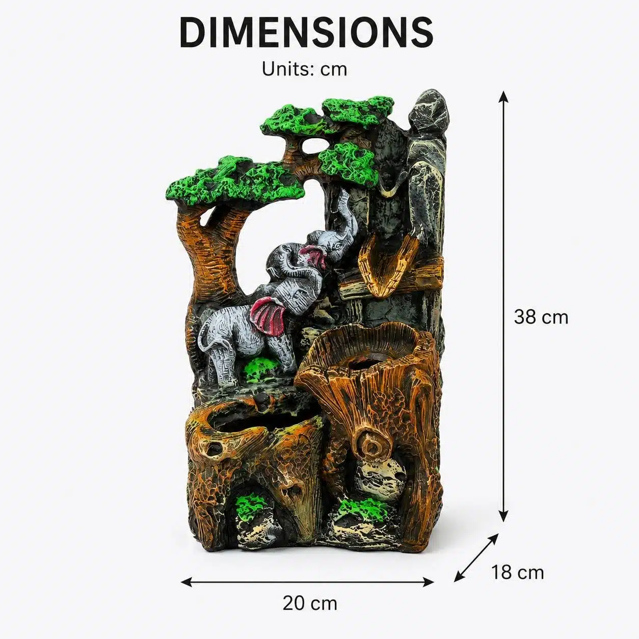 Elephant Family Water Fountain for Prosperity, Positive Energy & Home Décor - Image 5