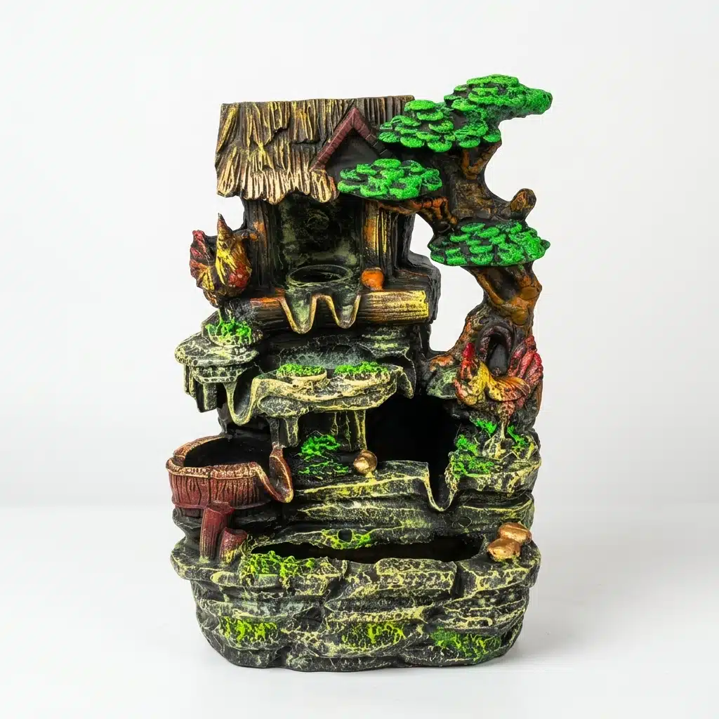 Nature Retreat Indoor Water Fountain with Rustic Cottage Waterfall Design - Image 4