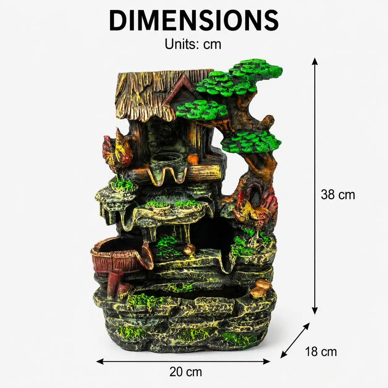 Nature Retreat Indoor Water Fountain with Rustic Cottage Waterfall Design - Image 5